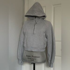 Lululemon scuba cropped zip up hoodie light heathered gray women’s XS/S